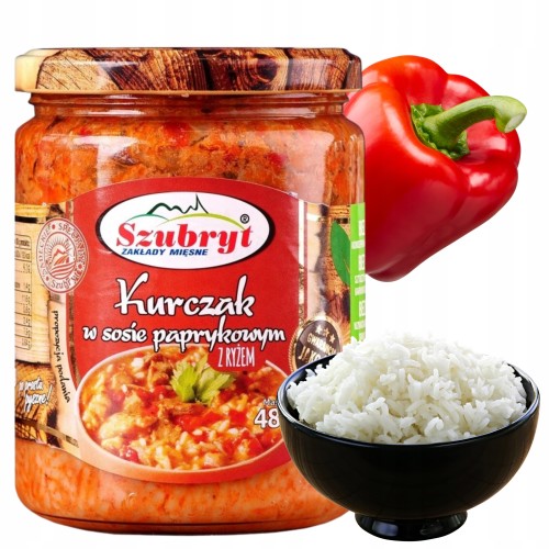 Przejdź do produktu Danie Mięsne Kurczak w Sosie Paprykowym Szubryt Niskotłuszczowe 480 g