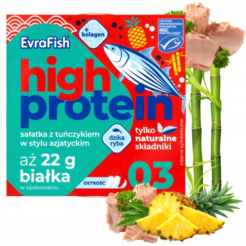 Przejdź do produktu Sałatka z Tuńczykiem w Stylu Azjatyckim - High Protein Evrafish 0,16 kg