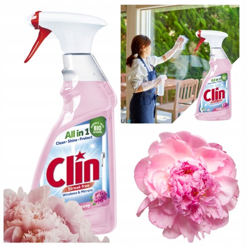 Przejdź do produktu Clin Płyn Do Szyb O Zapachu Piwonii Zapobiega Tworzeniu Smug 500 ml