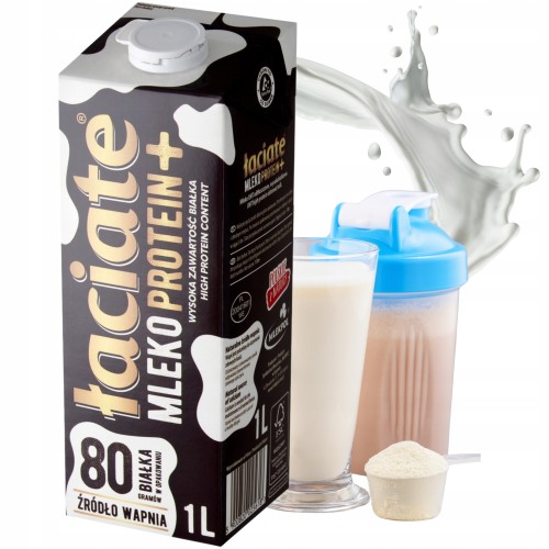 Przejdź do produktu Łaciate Mleko UHT High Protein Mlekpol Wysokobiałkowe Odtłuszczone 1L 0%