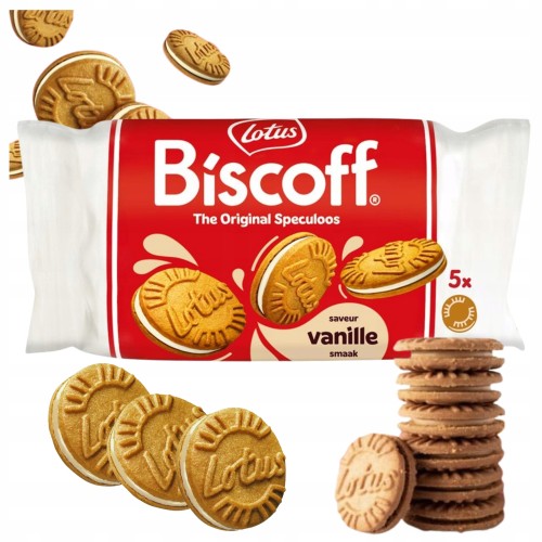 Przejdź do produktu Ciastka Lotus Biscoff Z Kremem Waniliowym Ciasteczka Wanilia Waniliowe 50g