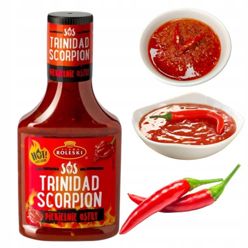 Przejdź do produktu Roleski Sos Trinidad Scorpion Hot Piekielnie Ostry Idealny Na Grilla 340g