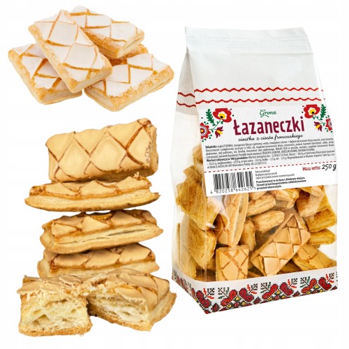 Przejdź do produktu Sofio Łazaneczki Z Ciasta Francuskiego Kruche Ciastka Do Kawy I Herbaty250g