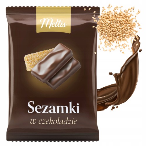 Przejdź do produktu Meltis Sezamki w Mlecznej Czekoladzie Przekąska z Sezamem 80g