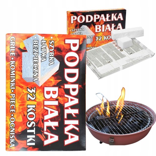 Przejdź do produktu Delfin Rozpałka Kostka Biała Ułatwia Rozpalenie Grilla Kominków Pieca 32szt