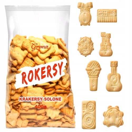 Przejdź do produktu Grona Rokersy Krakersy Solone Klasyczne I Chrupiące Przekąski 400g