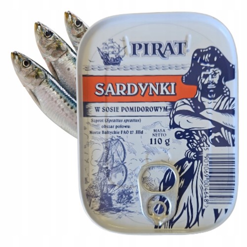 Przejdź do produktu Sardynki w Sosie Pomidorowym 110g w Puszce PIRAT