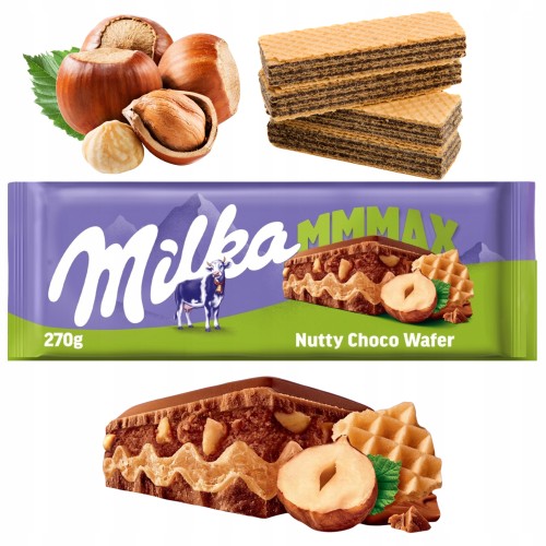 Przejdź do produktu Milka Mmmax Czekolada mleczna z wafelkami orzech Choco & Wafer 270 g