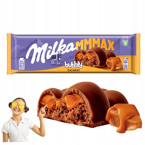 Przejdź do produktu Milka Czekolada Pyszna Delikatnie Mleczna Bubbly Caramel 250 g