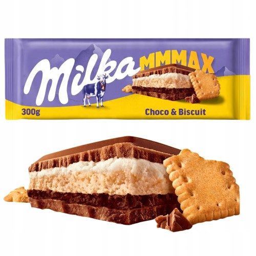 Przejdź do produktu Milka Czekolada Pyszna Delikatna Mleczna MMMAX Choco & Biscuit 300g