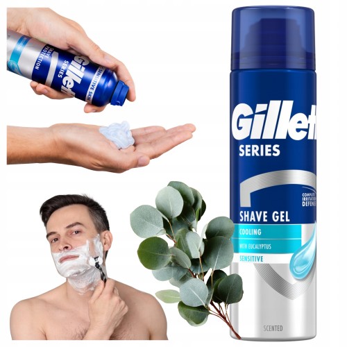 Przejdź do produktu GILLETTE Series Sensitive Cool żel do Golenia Chłodzący Eukaliptus 200 ml