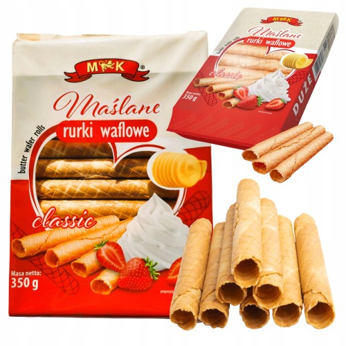 Przejdź do produktu MK Rurki Pyszne Waflowe Maślane Rurki Idealne Do Wypełnienia 350g
