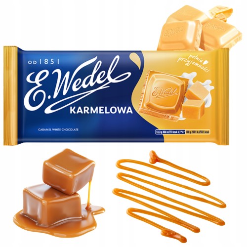 Przejdź do produktu E. Wedel Karmellove Czekolada Biała Karmelowa Pyszna Tabliczka 80 g