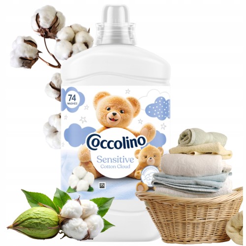 Przejdź do produktu Coccolino Sensitive Płyn do płukania Tkanin Cotton Cloud 1702 ml (74 prań)