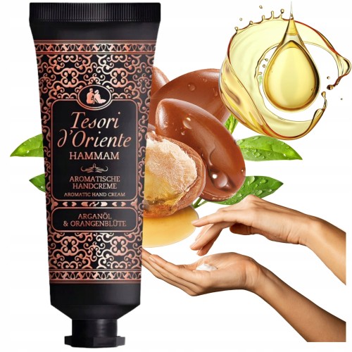Przejdź do produktu Tesori d'Oriente Nawilżający Krem Do Rąk Hammam Z Olejkiem Arganowym 75ml