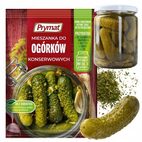 Przejdź do produktu PRYMAT Mieszanka Przyprawa Gotowa do OGÓRKÓW KONSERWOWYCH 40g