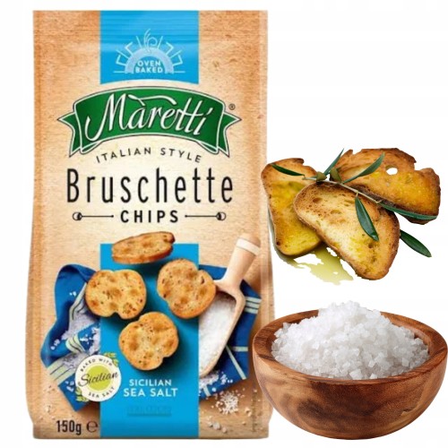 Przejdź do produktu Brushcette Chrupiące Przekąski Grzanki o Smaku Soli Morskiej 70 g