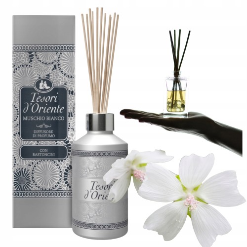 Przejdź do produktu Tesori d’Oriente Muschio Bianco Dyfuzor Z Patyczkami Białe Piżmo 200ml