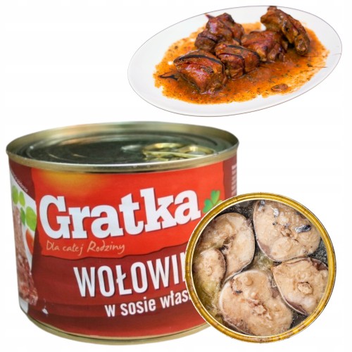 Przejdź do produktu Sokołów Konserwa Wołowina w Sosie Własnym Szybkie Gotowe Danie Mięsne 525g