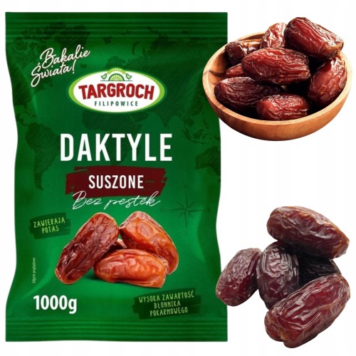 Przejdź do produktu Targroch Daktyle Suszone Bez Pestek Drylowane Gotowe do Spożycia 1 kg