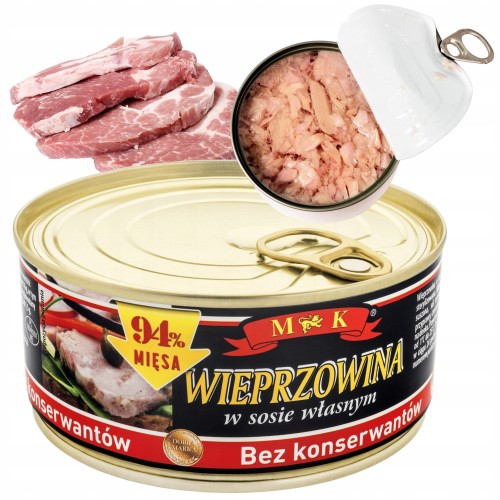 Przejdź do produktu MK Wieprzowina W Sosie Własnym Bez Konserwantów Szybkie Smaczne Danie 300g