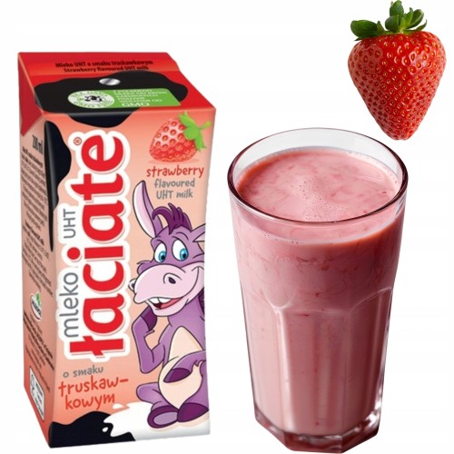 Przejdź do produktu Mleko UHT Łaciate Truskawkowe Smakowe Dla Dzieci Z Rurką Kartonik 200ml
