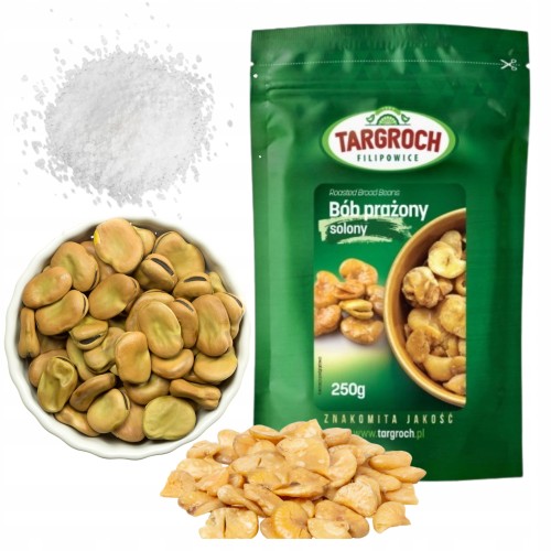 Przejdź do produktu Targroch Naturalny Bób prażony Solony Zdrowa Żywność Witaminy Białko 250 g