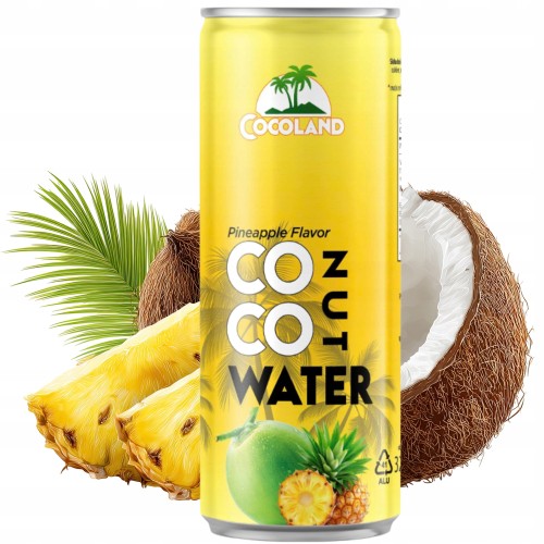 Przejdź do produktu Cocoland Mocno Orzeźwiająca Woda Kokosowa Z Sokiem Ananasowym 320ml