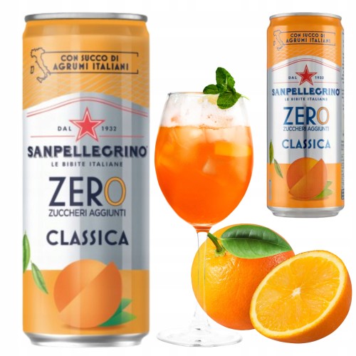 Przejdź do produktu Napój Gazowany Pomarańczowy Sanpellegrino Classica Zero Cukru 330 ml