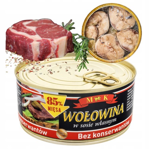 Przejdź do produktu Mk Konserwa Mięsna Wołowina Bez Konserwantów Szybkie Smaczne Danie 300g