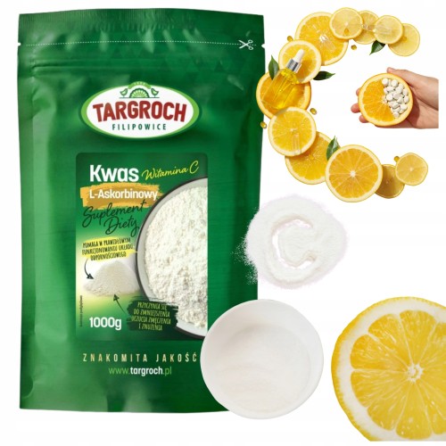 Przejdź do produktu Suplement diety Targroch Kwas L-Askorbinowy (Witamina C) proszek 1000 g