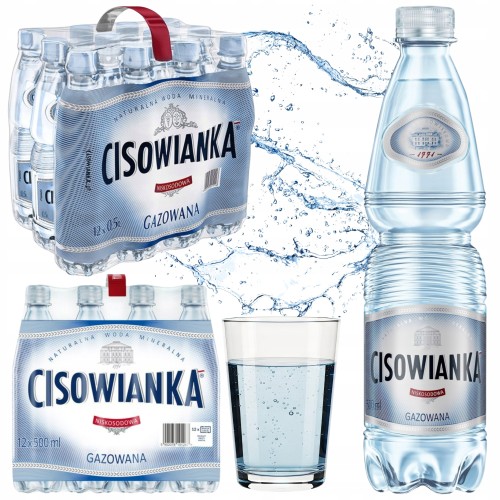 Przejdź do produktu Cisowianka Naturalna Woda Mineralna Gazowana Niskosodowa Zgrzewka 12 x 0,5l