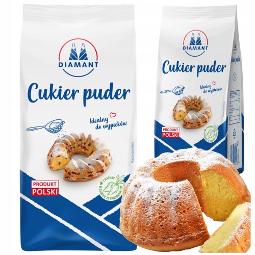 Przejdź do produktu Diamant Cukier Puder Biały Uniwersalny Do Ciast Wypieków Bez Dodatków 400 g