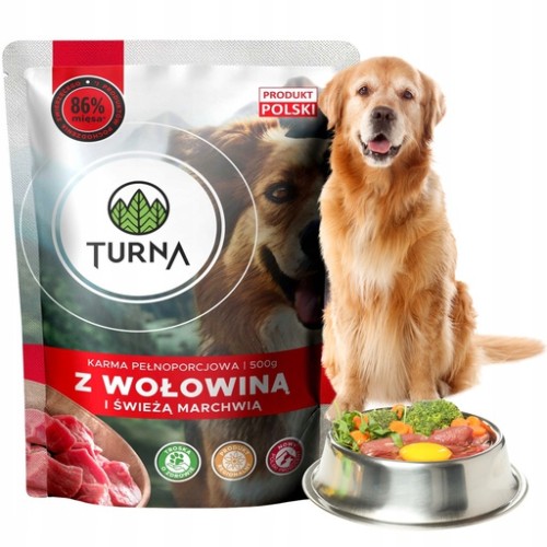 Przejdź do produktu Karma Turma Z Wołowiną i Marchewką Dla Psa Mokra Saszetka 500 g
