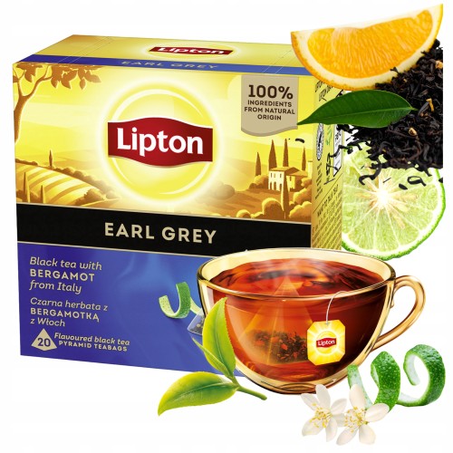 Przejdź do produktu Lipton Earl Grey Herbata Czarna Pyszna I Aromatyczna Bergamotka 20 Torebek