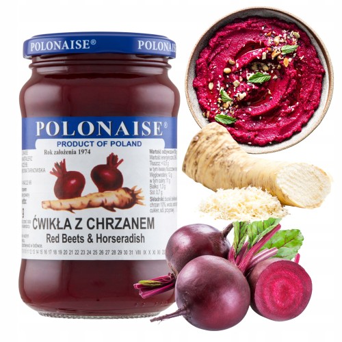 Przejdź do produktu Buraki Polonaise Ćwikła z Chrzanem do Dań Obiadowych Mięsa 546 g