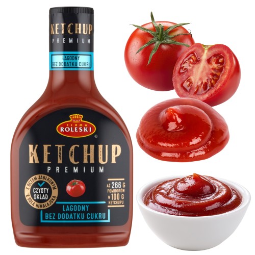 Przejdź do produktu Roleski Ketchup Pomidorowy Łagodny Premium Bez Dodatku Cukru 425 g