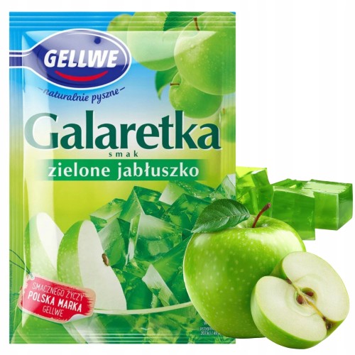 Przejdź do produktu Gellwe Galaretka O Smaku Zielonego Jabłka Super Orzeźwiający Deser 72g