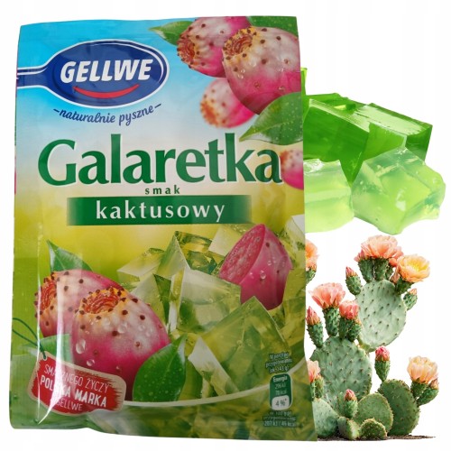 Przejdź do produktu Galaretka Gellwe O Smaku Kaktusa Idealna Do Deserów Owocowych 72g