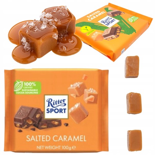 Przejdź do produktu Ritter Sport Pyszna Czekolada Mleczna Z Kawałkami Słonego Karmelu 100 g