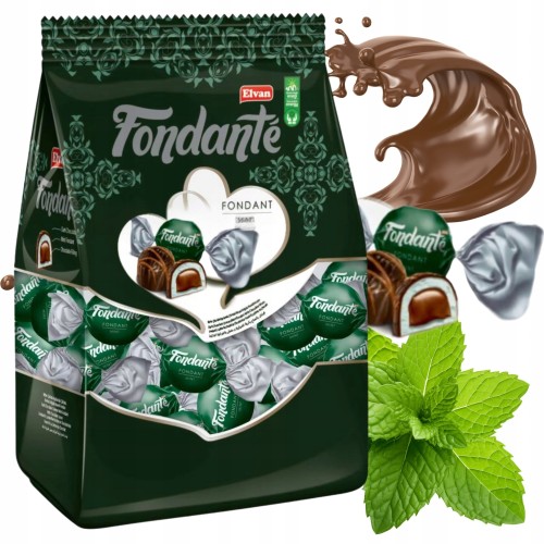 Przejdź do produktu Elvan Pyszne Cukierki Fondante Mint Nadzienie Miętowe 500 g
