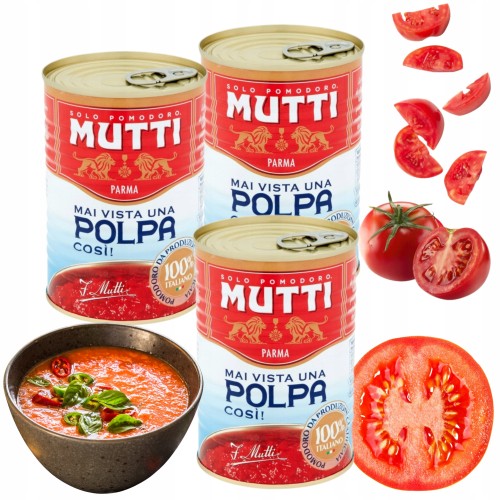 Przejdź do produktu Mutti Polpa Pomidorowa Rozdrobnione Włoskie Pomidory 3x400 g 1200g