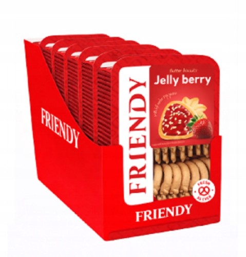 Przejdź do produktu Friendy Ciastka O Pysznym Nadzieniu Truskawkowym Idealne Na Deser 500g