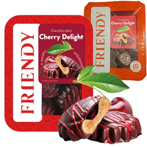 Przejdź do produktu Friendy Cherry Delight Kruche Ciastka Z nadzieniem wiśniowym 600g