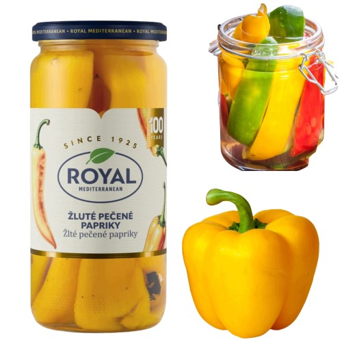 Przejdź do produktu ROYAL PAPRYKA ŻÓŁTA OPIEKANA GOTOWA DO DAŃ I PRZEKĄSEK W Zalewie 465g