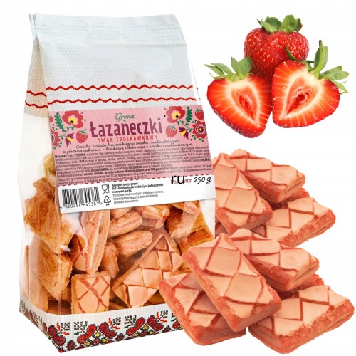 Przejdź do produktu Grona Łazaneczki Truskawka Pyszne Ciastka Z Ciasta Francuskiego 250g