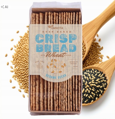Przejdź do produktu Płaskie chlebki pszenne z sezamem Danvita, 130g