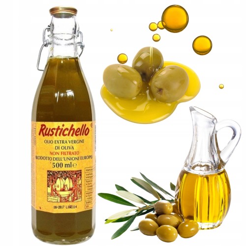 Przejdź do produktu Rustichello Oliwa z Oliwek Extra Virgin Niefiltrowana Idealna W kuchni 0,5l