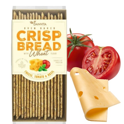 Przejdź do produktu Pieczywo chrupkie z serem pomidorem i bazylią 130g