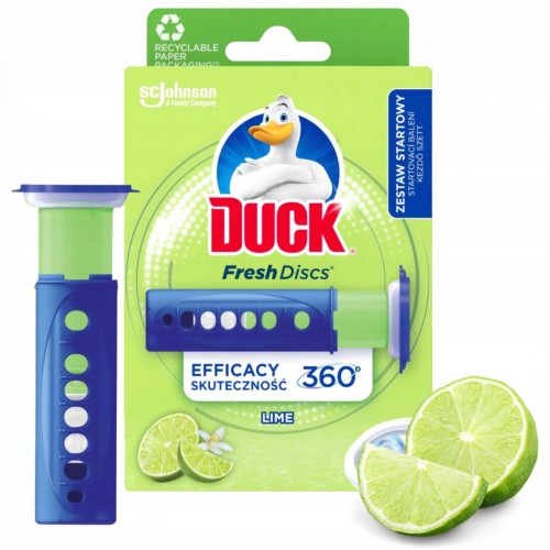 Przejdź do produktu Krążki Żelowe do Toalety 6 szt Aplikator Duck Fresh Discs Lime 36ml Wydajne